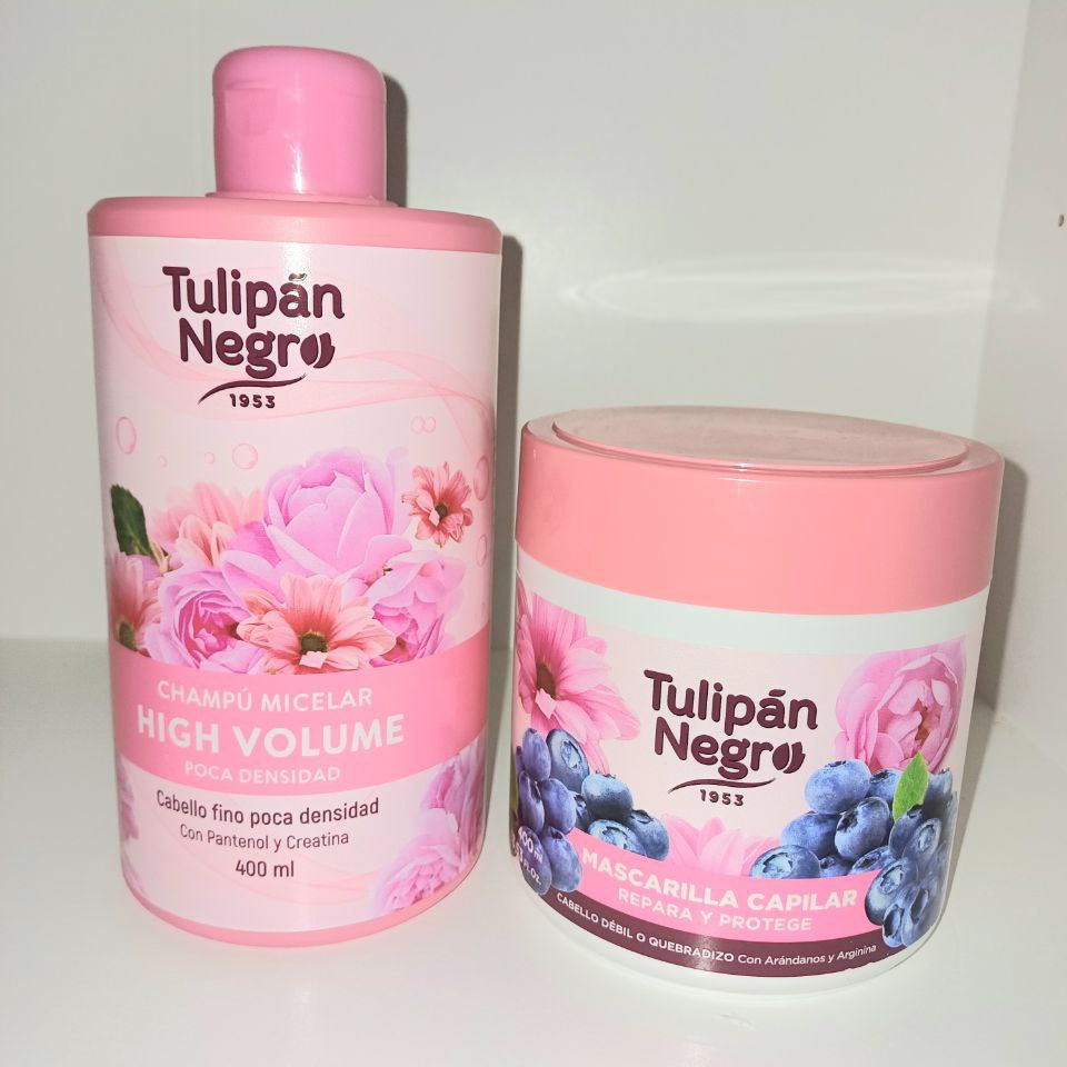 pack champú y mascarilla tulipán negro