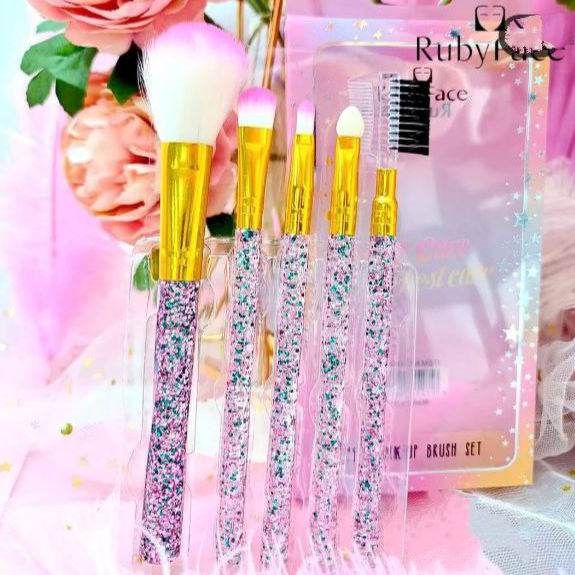 Set brochas moradas con glitter