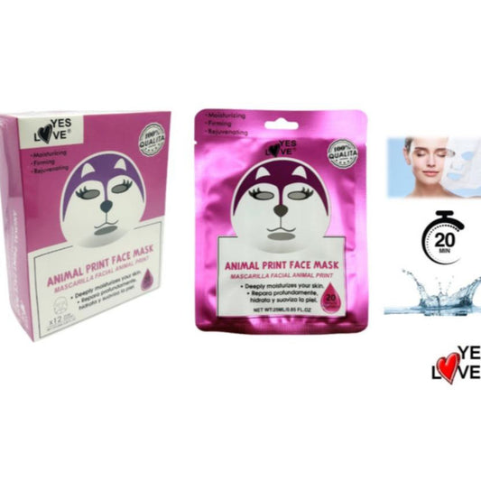 Mascarilla facial animal print morada - Yeslove