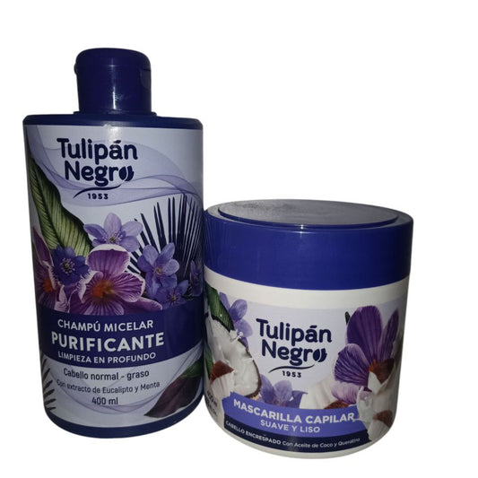 Pack champú purificante y mascarilla - Tulipán negro