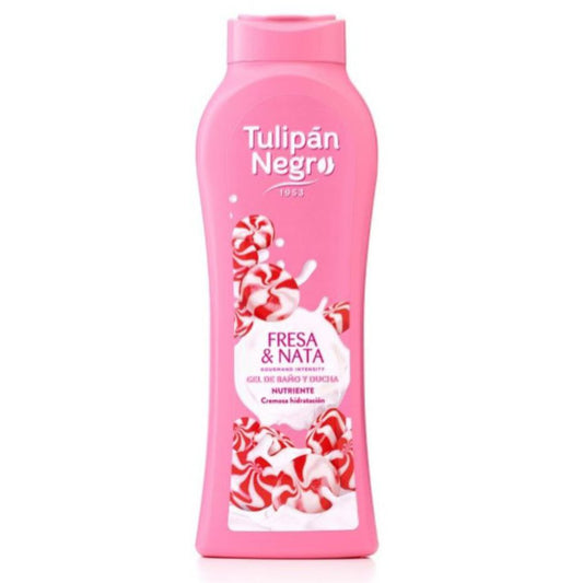 gel ducha fresa y nata tulipán negro