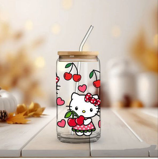 Vaso cristal Kitty cerezas